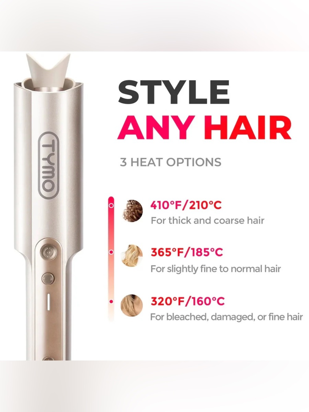 TYMO Curlpro Plus 1" Automatic Curling Iron Ceramic Three Heat Settings - Picture 10 of 13